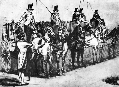 Ventevogne, 1800-tallet, 1930 af Constantin Guys
