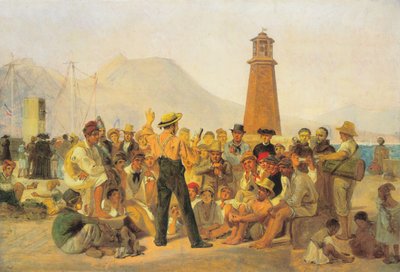 En oplæser af "Orlando Furioso" på Molo i Napoli af Constantin Hansen
