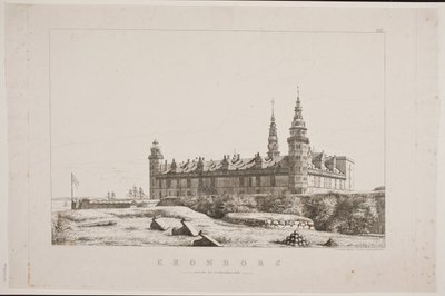 Danish: Kronborg set fra den nordvestlige side af Constantin Hansen