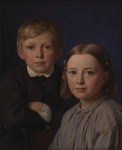 Jens Simmelkær Asmussen og Katrine Asmussen som børn af Constantin Hansen