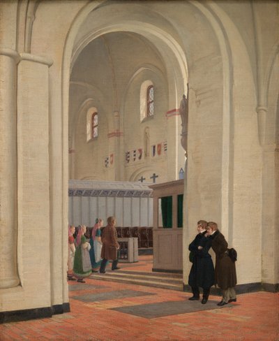 Det indre af St. Bendts Kirke ved Ringsted af Constantin Hansen