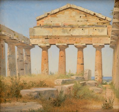 Athenas tempel i Paestum af Constantin Hansen