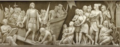 Landing af Christopher Columbus Frisen i rotunden i United States Capitol, 1860-1873 af Constantino Brumidi