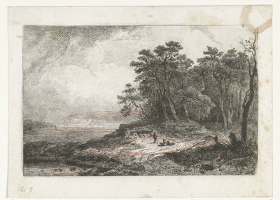 Landskab med hyrde af Constantinus Cornelis Huysmans
