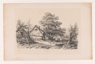 Landevej med gård The Landscape (serietitel) af Constantinus Cornelis Huysmans