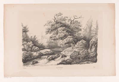 Klippelandskab med å The Landscape (serietitel) af Constantinus Cornelis Huysmans