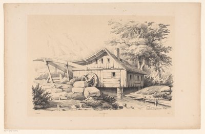 Vandmølle i et bjerglandskab The Landscape (serietitel) af Constantinus Cornelis Huysmans