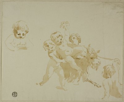 Putti leger med ged af Conte Antonio Maria Zanetti the Elder