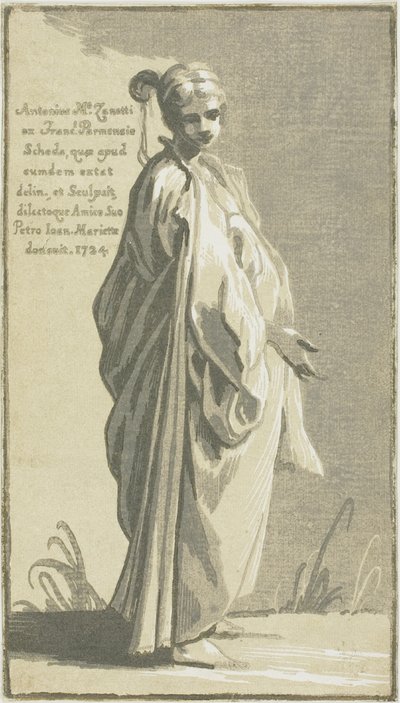 Ung kvinde stående, vendt mod højre af Conte Antonio Maria Zanetti the Elder