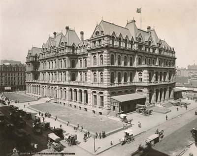 Udsigt over postkontoret og Custom House på Clark Street og Jackson Blvd., Chicago, 1889 af Copelin and Hine Copelin and Hine