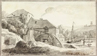 Ford Mill (blæk og akvarel på papir) af Copplestone Warre Bamfylde