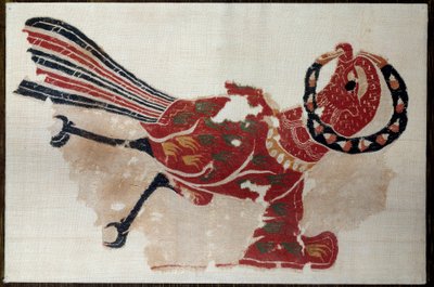 Koptisk kunst: fragment af uld- og hørophæng: fugl (ørn?) 5. århundrede efter JC. Fra Egypten. Paris, Louvre-museet af Coptic