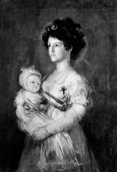 Infanta Maria Luisa 1782-1824 og hendes søn Carlos Luis 1799-1883. af Copy after Goya