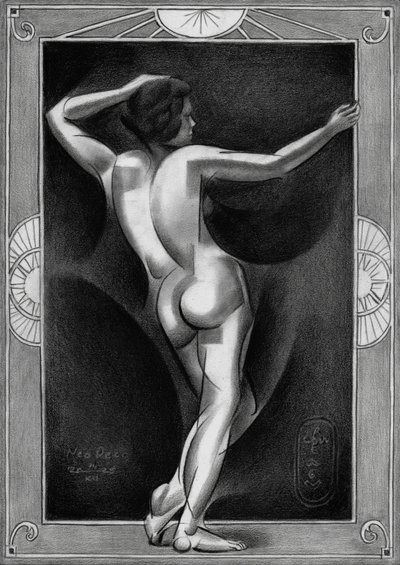 Art deco-nøgenfigur af Corné Akkers