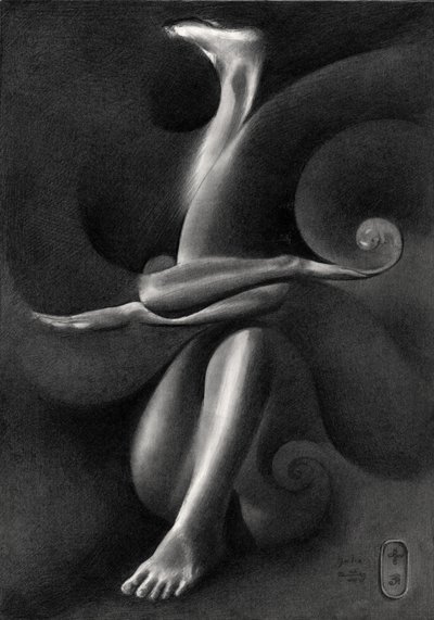 Elegant surrealistisk figur af Corné Akkers