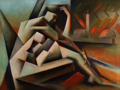 Tænksom geometrisk figur af Corné Akkers