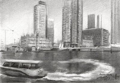 Skitse af Rotterdam af Corné Akkers