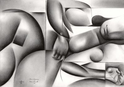 Sensuel geometrisk figur af Corné Akkers