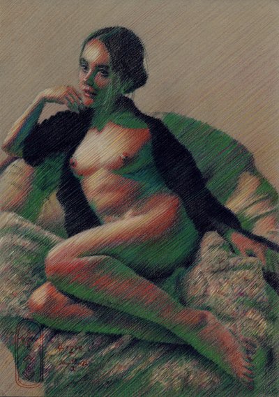 Sensuel liggende nøgenmodel af Corné Akkers