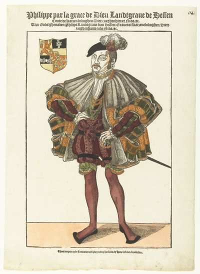 Portræt af Filip af Hessen af Cornelis Anthonisz. (manner of)