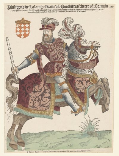 Portræt af Philip van Lalaing til hest af Cornelis Anthonisz. (manner of)