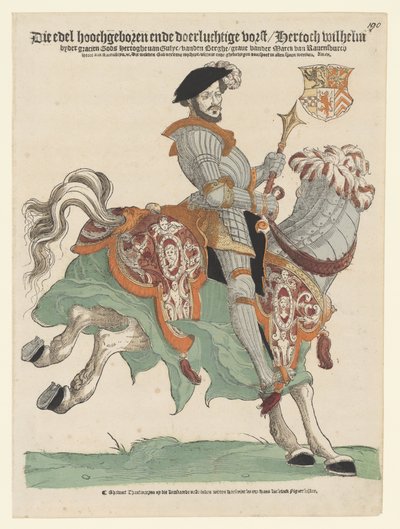 Portræt af hertug Willem van Cleves, Jülich og Berg, greve af Mark, Lord of Ravenstein til hest af Cornelis Anthonisz. (manner of)