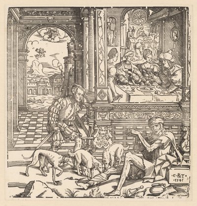 Den rige mand og den fattige Lazarus af Cornelis Anthonisz.