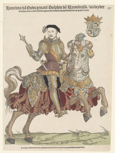 Portræt af kong Henrik II af Frankrig til hest, 1542-1543 af Cornelis Anthonisz.
