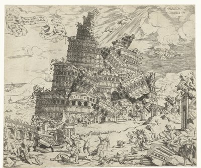 Babelstårnets fald af Cornelis Anthonisz.