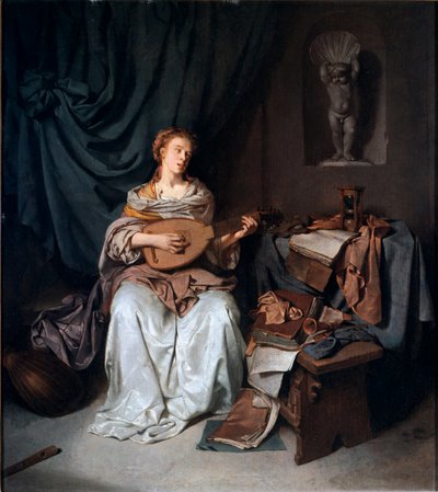 Guitarspilleren maleri af Cornelis Bega af Cornelis Pietersz Bega