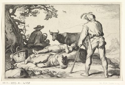 hyrder Fire pastorale scener (serietitel) af Cornelis Bloemaert (II) (possibly)