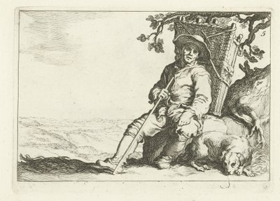 En hvilende kræmmer 16 tryk fra forskellige serier af Cornelis og Frederik Bloemaert (serietitel) af Cornelis Bloemaert (II)