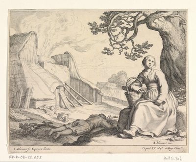 Kvinde ved en kalkovn af Cornelis Bloemaert (II)
