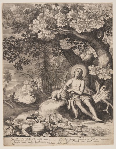 Johannes Døberen i et landskab af Cornelis Bloemaert
