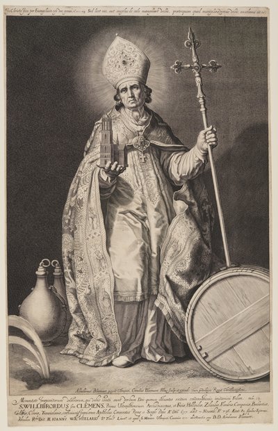 Willibrord, planche 2, fra Biskopperne af Utrecht af Cornelis Bloemaert