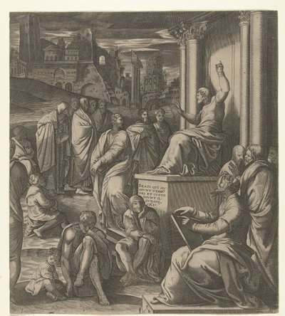 Kristus prædiker for folket af Cornelis Bos (possibly)