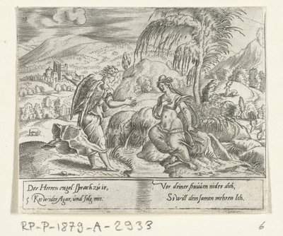 En engel tager Hagar tilbage The Life of Abraham (serietitel) af Cornelis Bos