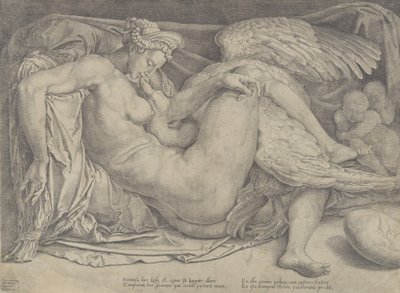Leda og Svanen, 1544-66. af Cornelis Bos