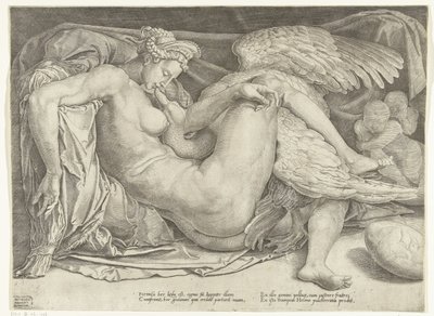 Leda og svanen af Cornelis Bos