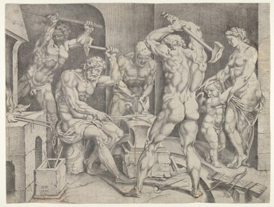 Vulcans smedje, 1546. af Cornelis Bos