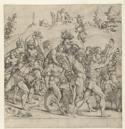 Triumf af Bacchus, midterplade af Cornelis Bos