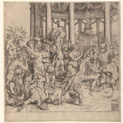 Triumf af Bacchus, højre plade af Cornelis Bos