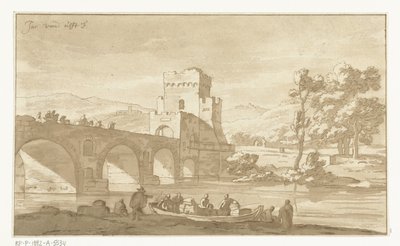Ponte Molle nær Rom af Cornelis Brouwer