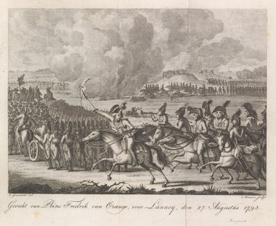 Prins William George Frederik i slaget ved Lannoy, 1793 Slaget ved Prins Frederik af Orange, før Lannoy, 27. august 1793 (titel på objektet) af Cornelis Brouwer