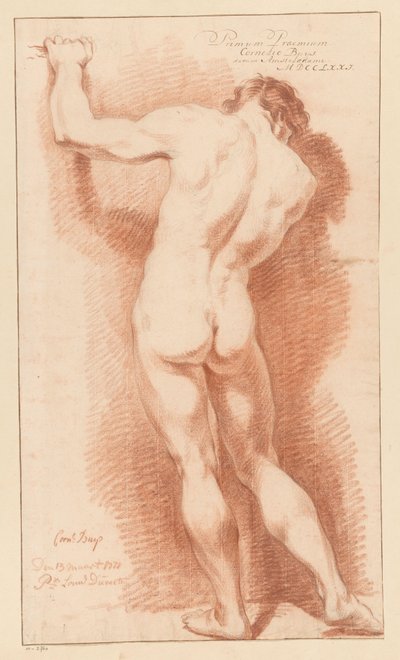Stående nøgen mand, set bagfra (1. præmie 1771) af Cornelis Buys