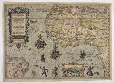 Et kort over Afrika fra det 16. århundrede. af Cornelis Claesz