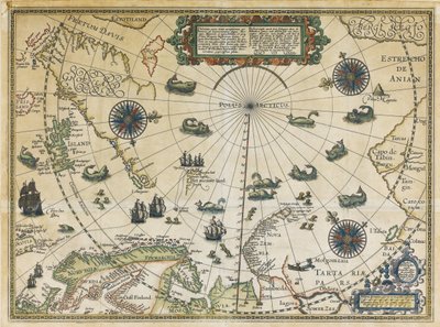 Kort over Willem Barentsz tredje rejse, 1598 af Cornelis Claesz