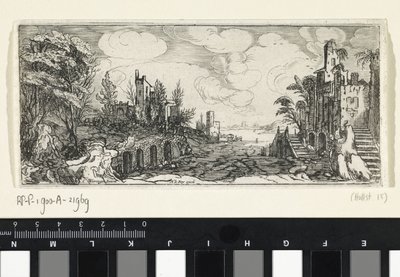 Bakket landskab med udsigt over en flod Landskaber (serietitel) af Cornelis Claesz van Wieringen (possibly)