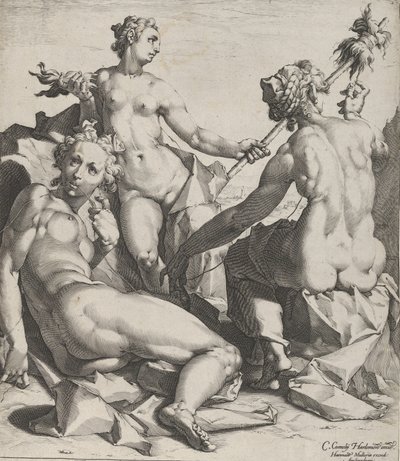 De tre skæbner, ca. 1589 af Cornelis Cornelisz van Haarlem