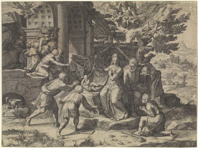 Tilbedelse af hyrderne af Cornelis Cort